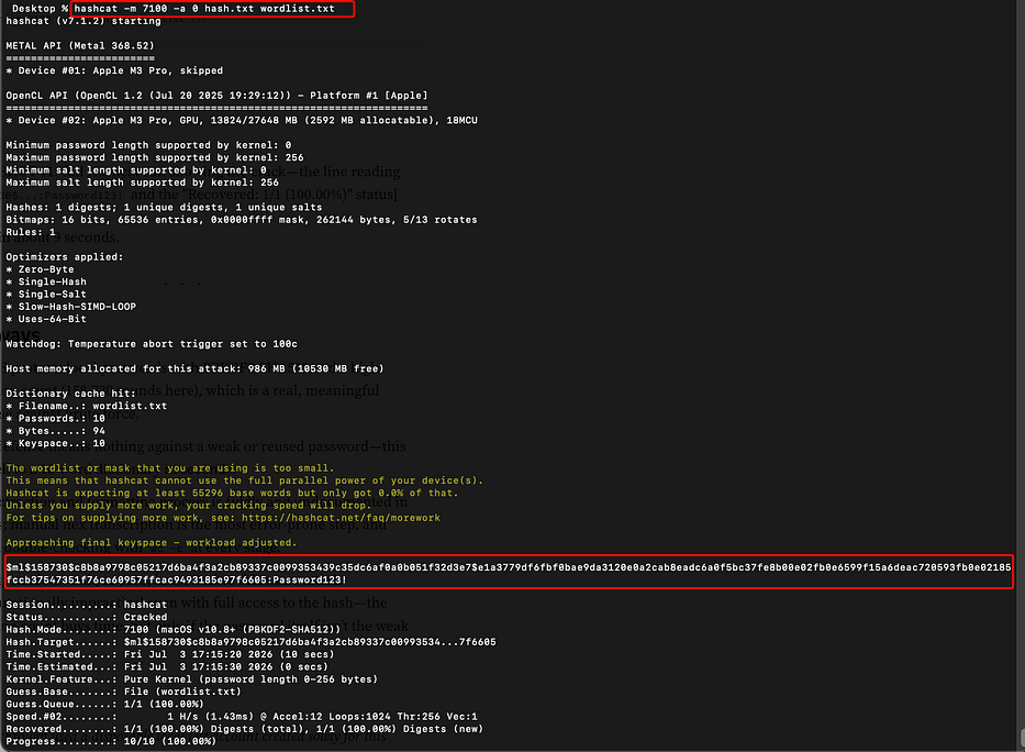 Cracking a macOS Local Password Hash — A Hands-On Walkthrough — image 14