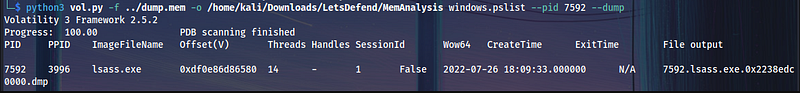 LetsDefend — Memory Analysis — image 5